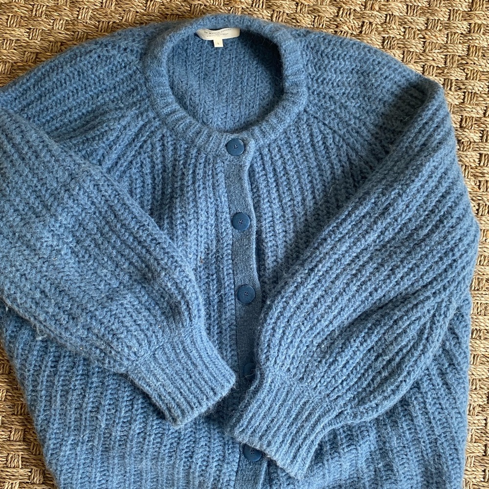 Sezane Emile Cardigan Summer Blue - Size L